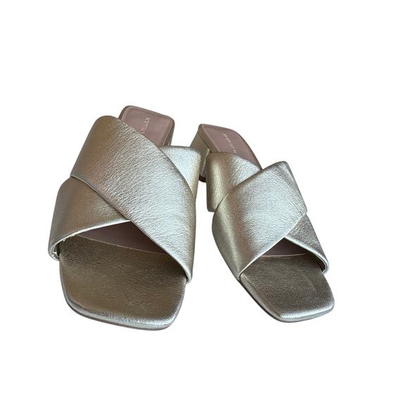 Nordstrom Bayla Sandal Slip-on Mule in Gold Size 9 - Picture 3 of 7